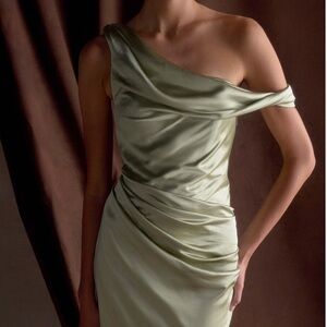 Meshki Dalia Satin One Shoulder Gown